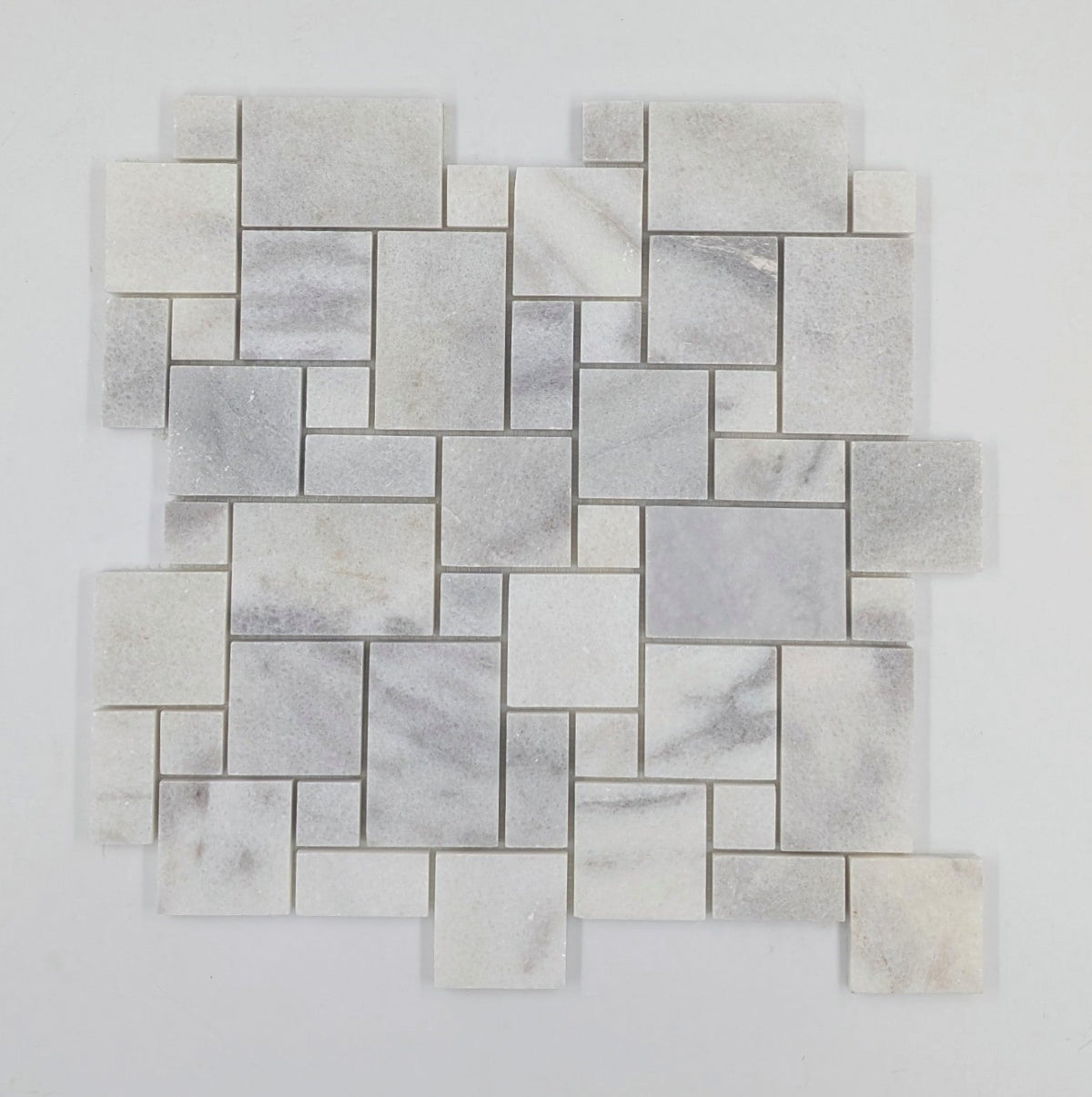 Bianco Caldo Mugla White Micro Mini Pattern Polished Mosaic Tile