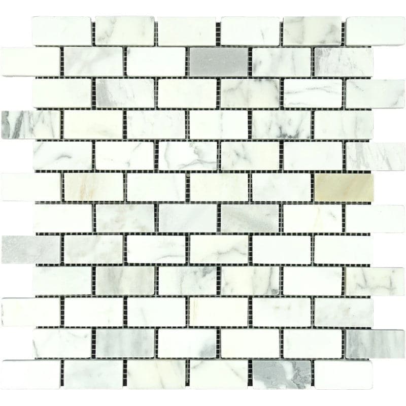 Calacatta Gold Marble 1x2 Polished Mosaic Tile