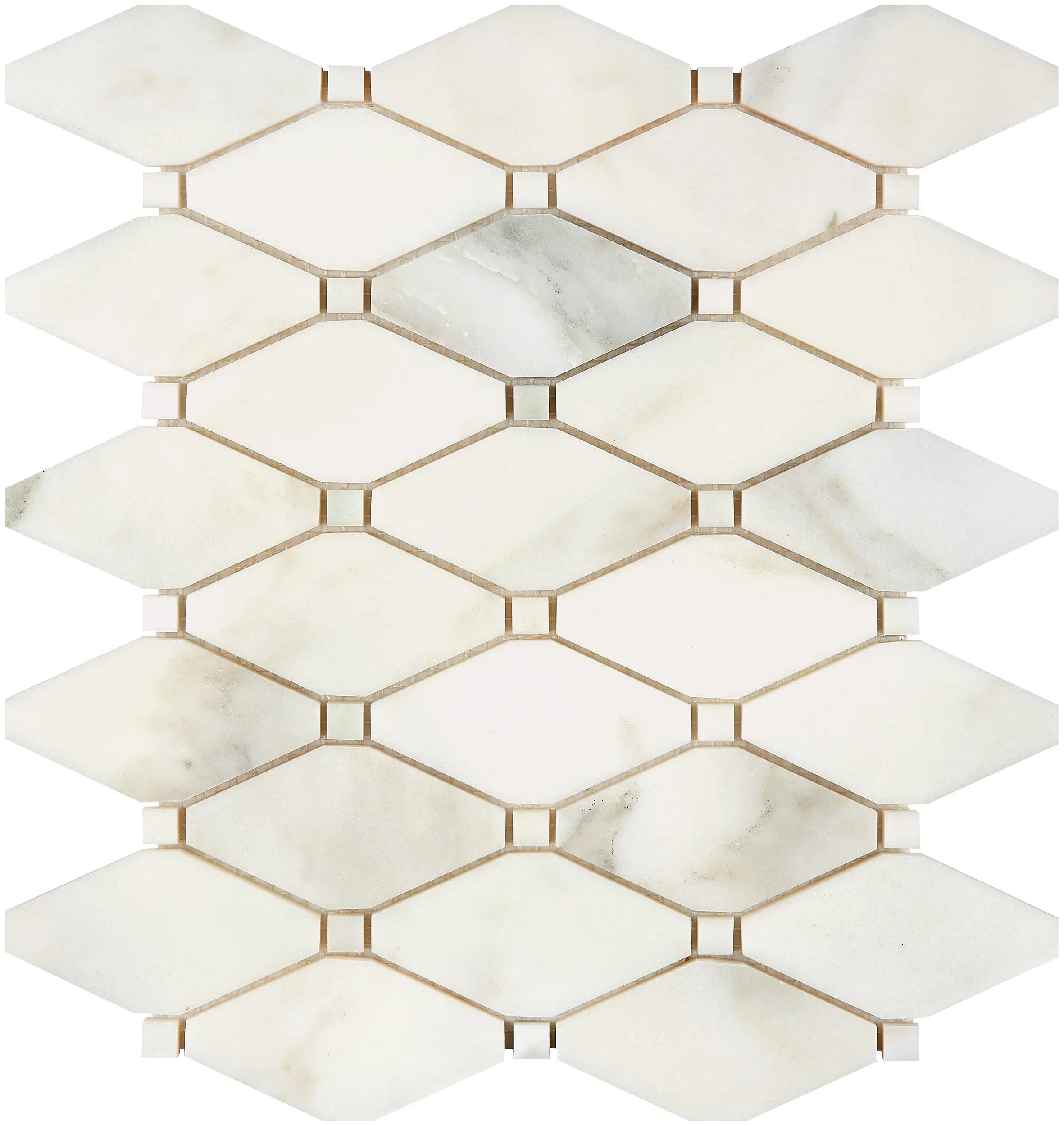 Calacatta Oliva Marble Octave Long Octagon Polished Mosaic Tile