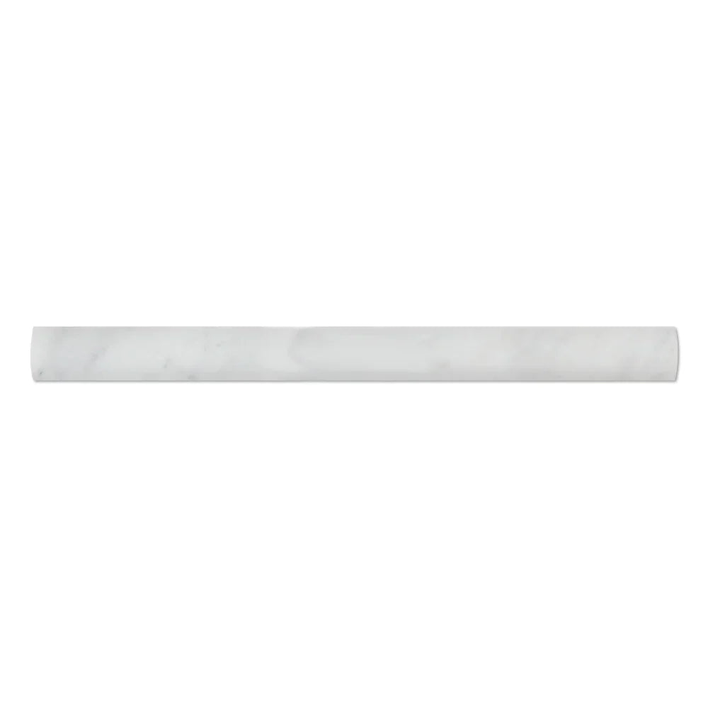 White Carrara Marble 1x12 Polished Quarter Round Trim