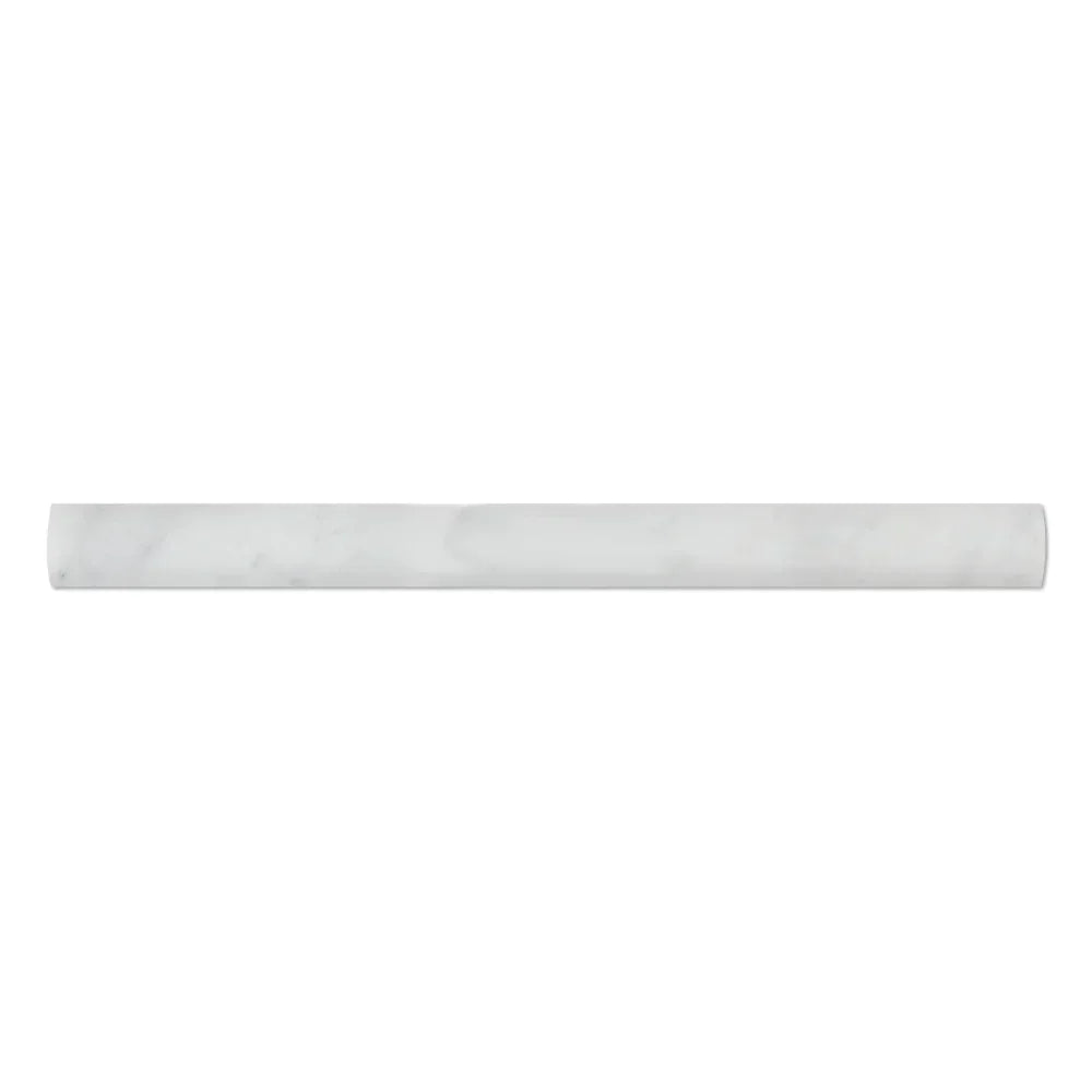 White Carrara Marble 1x12 Honed Quarter Round Trim