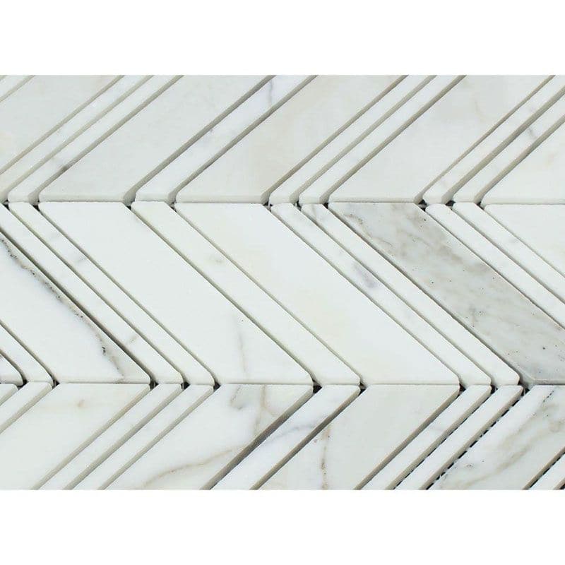 Calacatta Gold Marble Chevron Polished Mosaic Tile