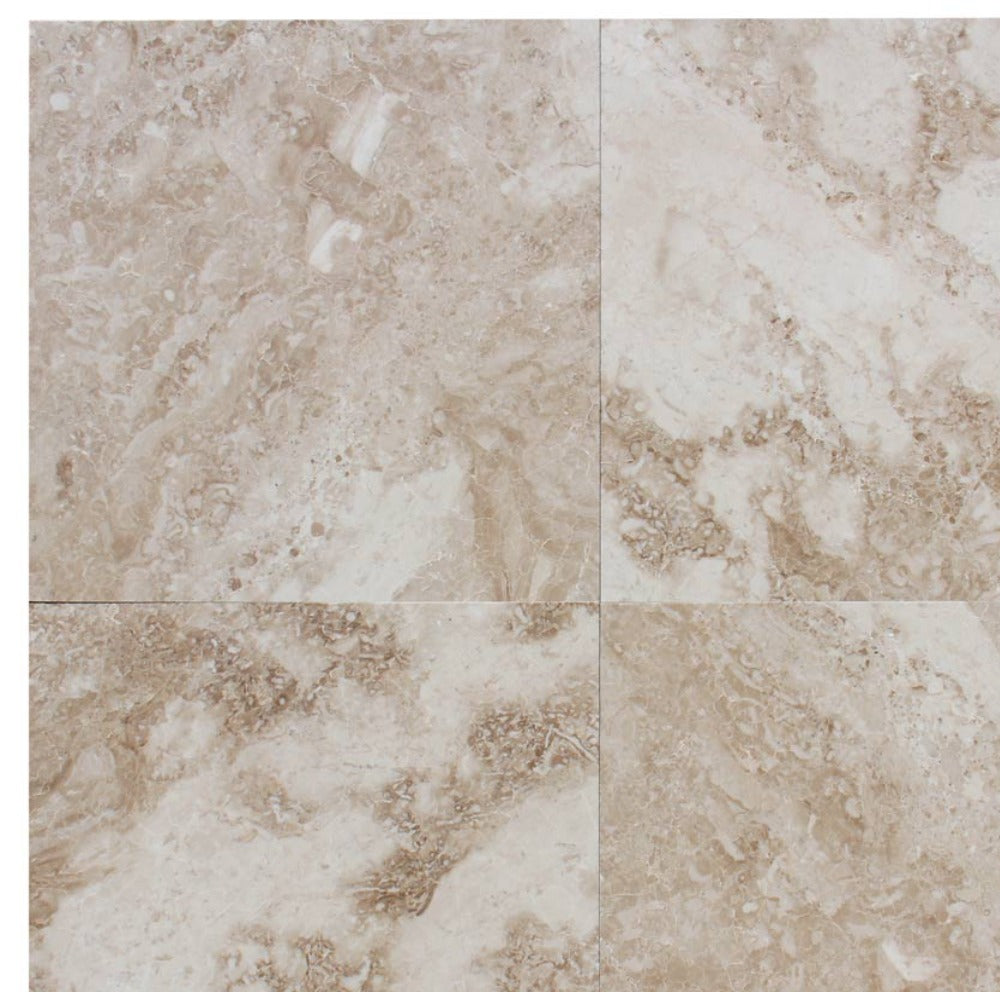 Cappucino Marble 12x12 Brushed and Chiseled Tile (Clearance)