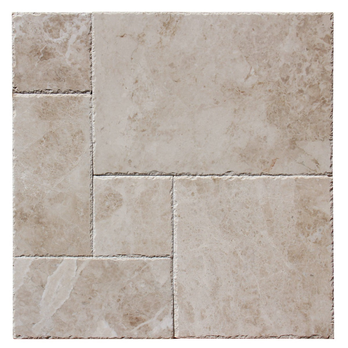 Cappucino Marble 12x12 Brushed and Chiseled Tile (Clearance)