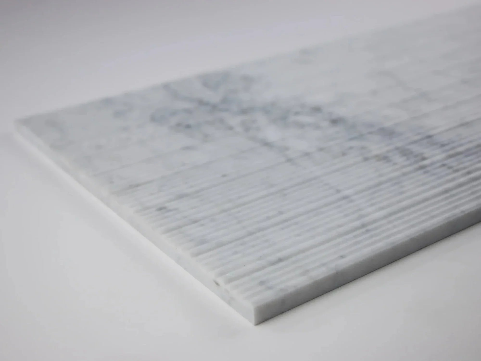 White Carrara Marble 12x24 Bamboo Textured Tile