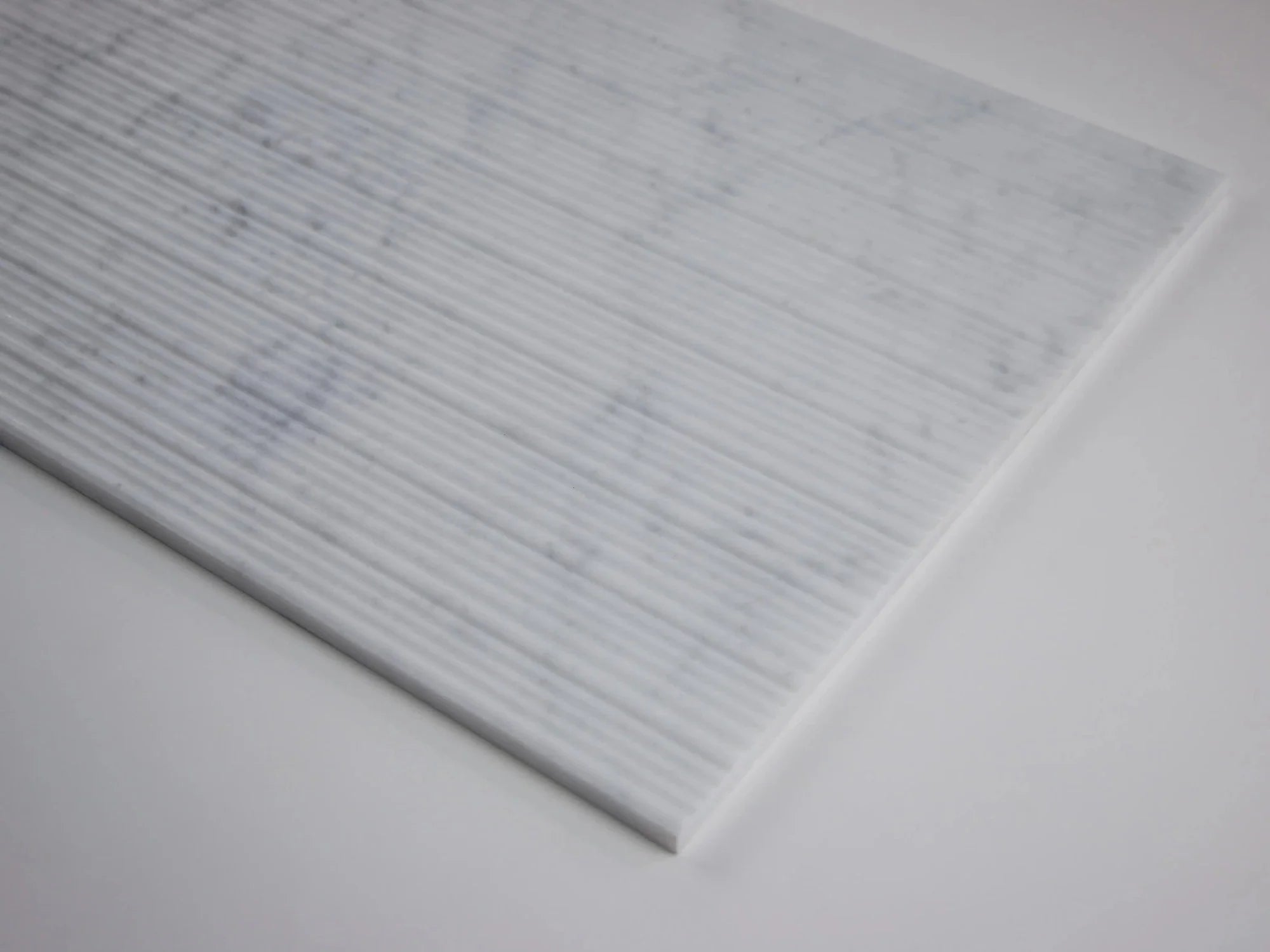 White Carrara Marble 12x24 Bamboo Textured Tile