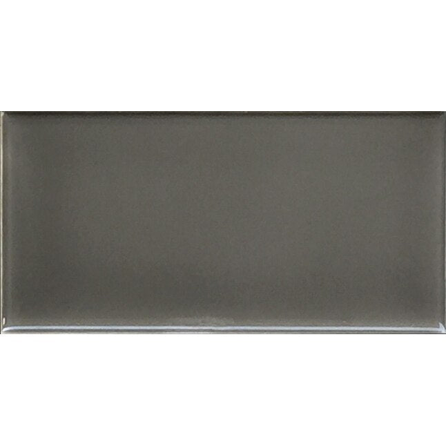 Charcoal Grey 3x6 Glossy Ceramic Wall Tile (CLEARANCE)