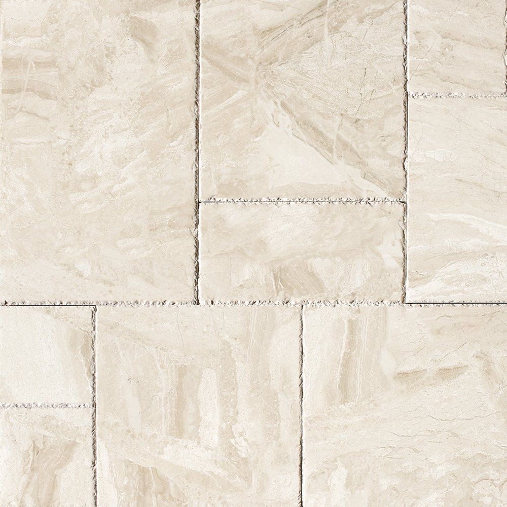 Royal Beige Marble Brushed and Chiseled Versailles Pattern Tile