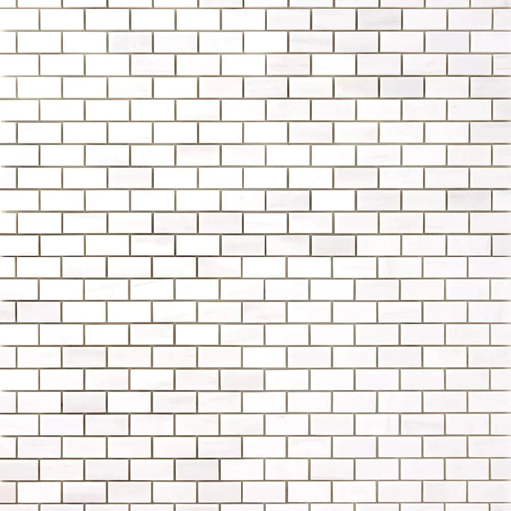 Bianco Dolomite Marble Mini Brick Honed Mosaic Tile