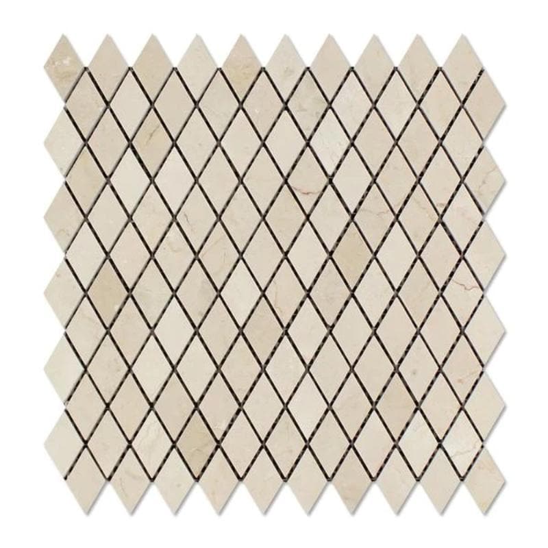 Crema Marfil Marble 1x2 Diamond Polished Mosaic Tile