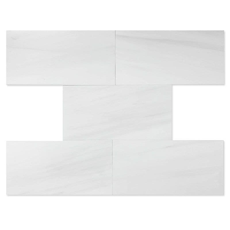 Bianco Dolomite Marble 6x12 Honed Tile