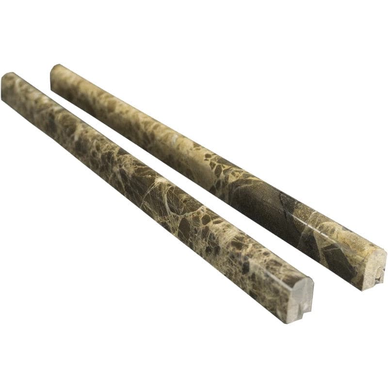 Emperador Dark Spanish Marble 1/2x12 Pencil Polished Liner