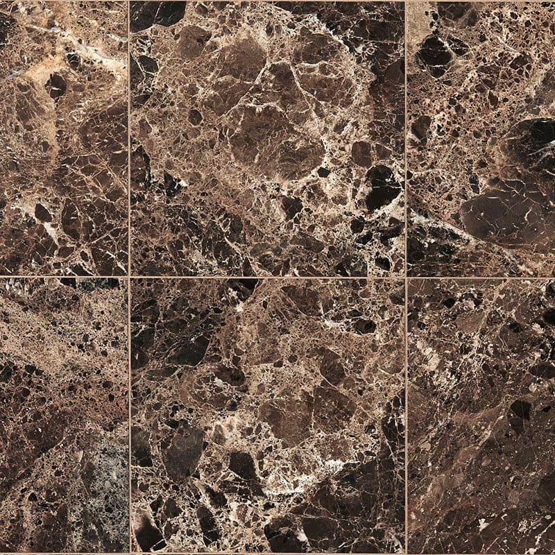 Emperador Dark Spanish Marble 4x4 Polished Tile
