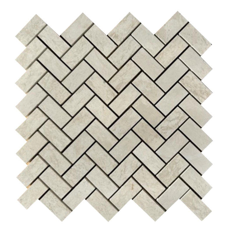 Crema Europa Limestone 1x2 Herringbone Honed Mosaic Tile