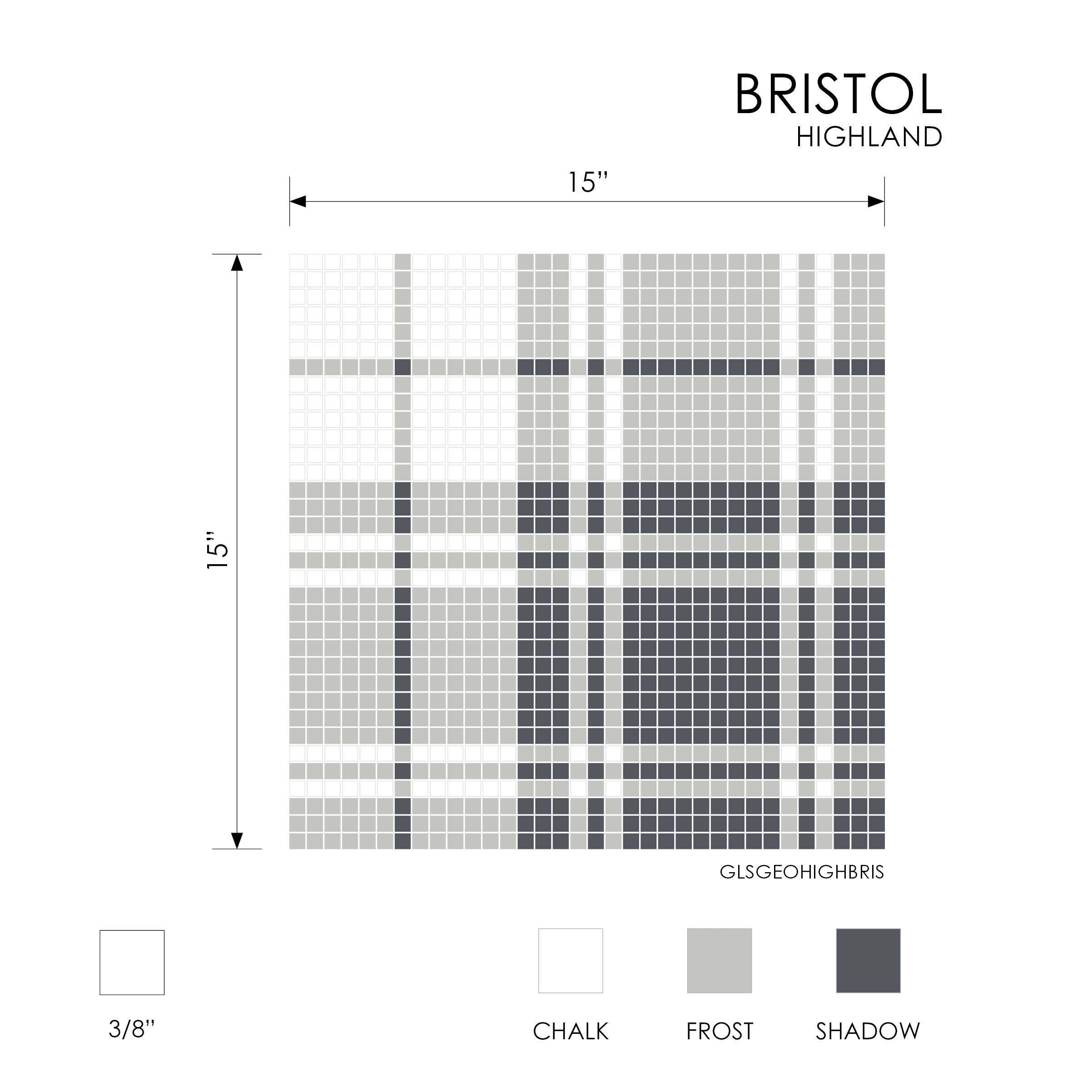 Geometro Highland Bristol Recycled Glass Mosaic Tile