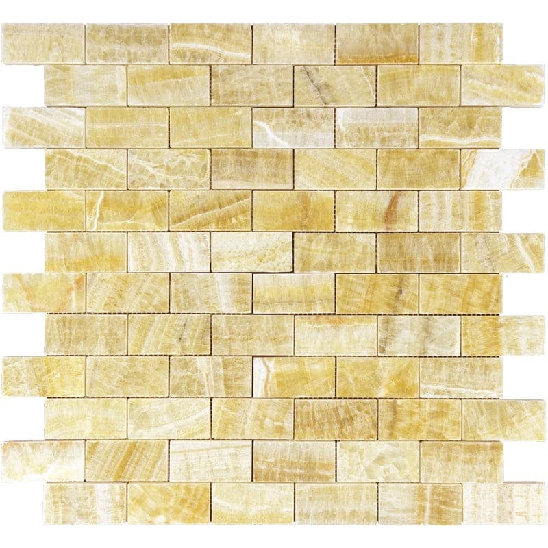 Honey Onyx 2x4 Polished Mosaic Tile