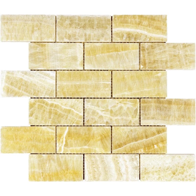 Honey Onyx 2x4 Polished Mosaic Tile