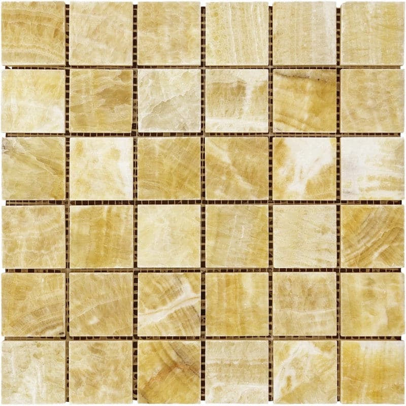 Honey Onyx 2x2 Polished Mosaic Tile
