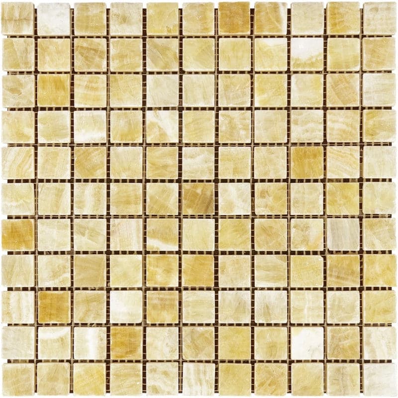 Honey Onyx 1x1 Polished Mosaic Tile