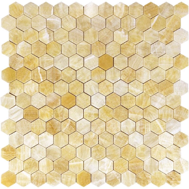 Honey Onyx 2x2 Hexagon Polished Mosaic Tile