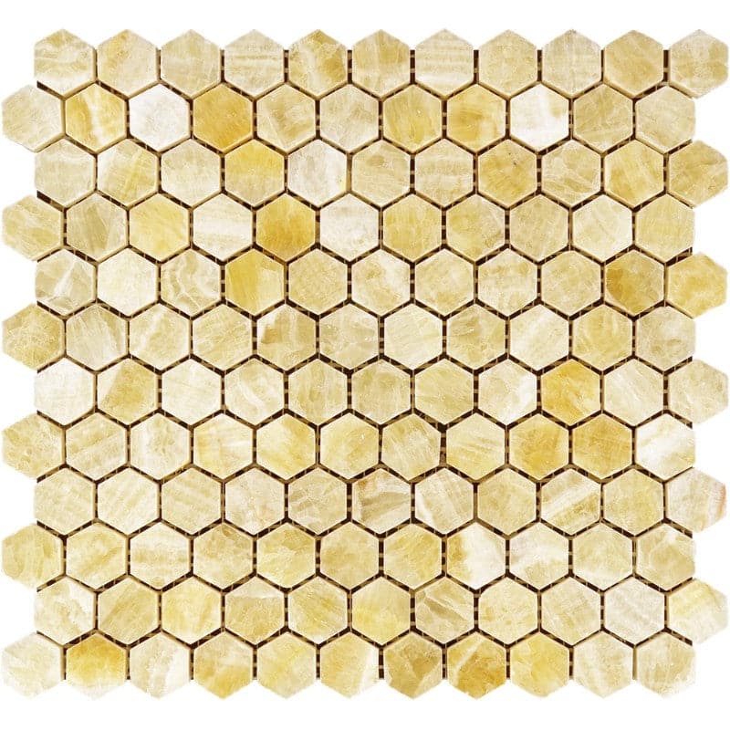 Honey Onyx 1x1 Hexagon Polished Mosaic Tile