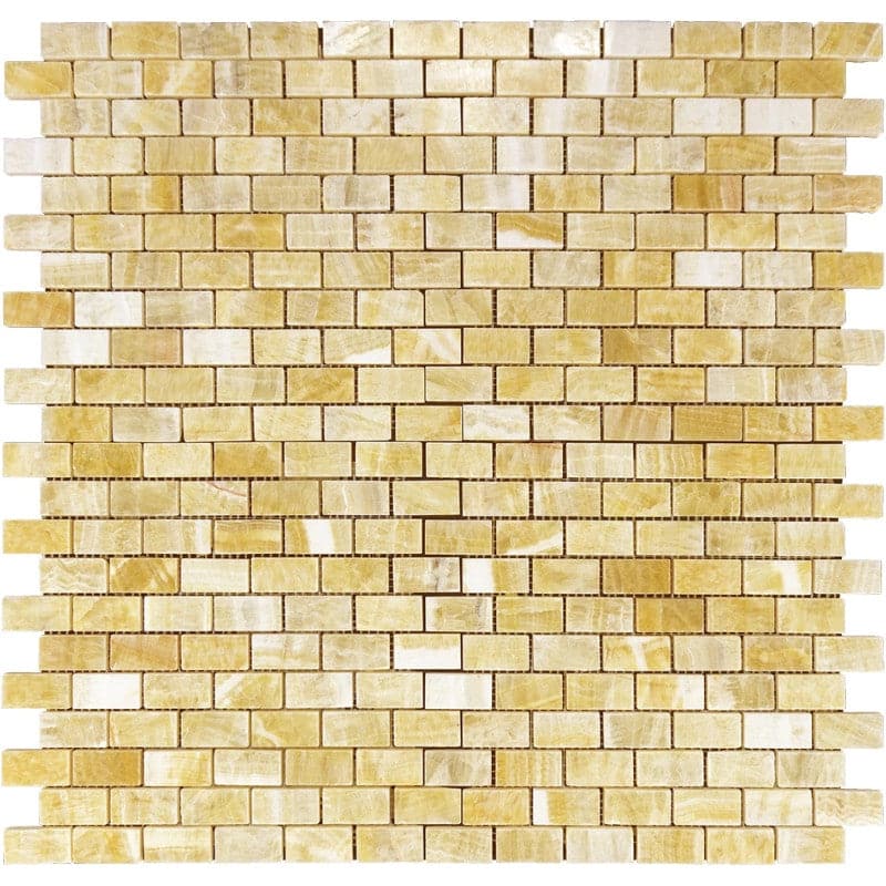 Honey Onyx 1x2 Polished Mosaic Tile