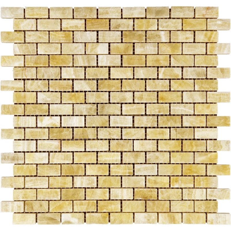 Honey Onyx 5/8x1 1/4 Polished Mosaic Tile