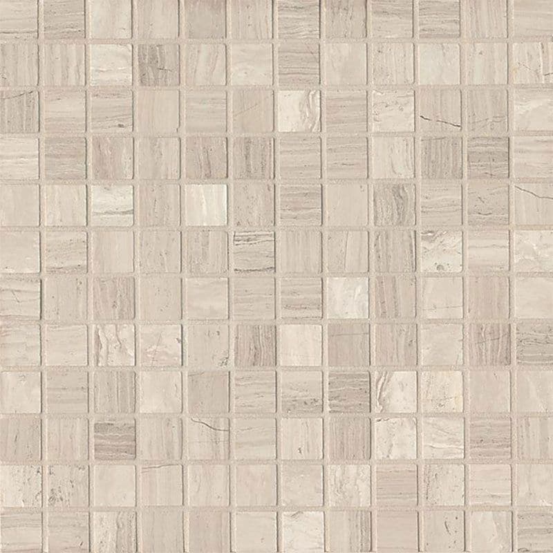 Haisa Light (White Oak) Marble 1x1 Honed Mosaic Tile