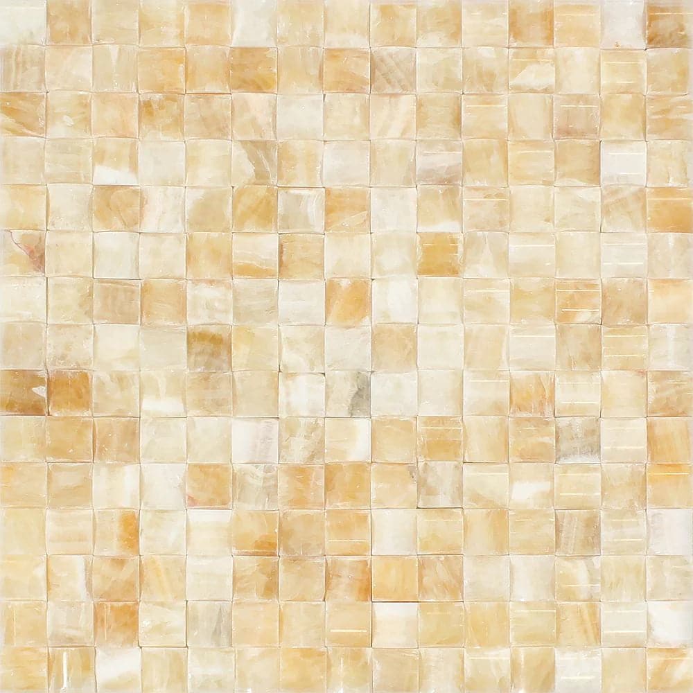 Honey Onyx 3D Pillow Polished Mosaic Tile