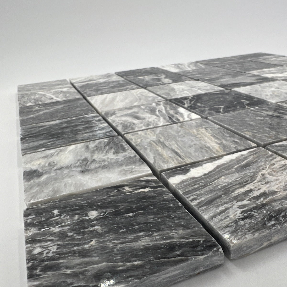 Bardiglio Grey Marble 2x2 Square Polished Mosaic Tile (Clearance)