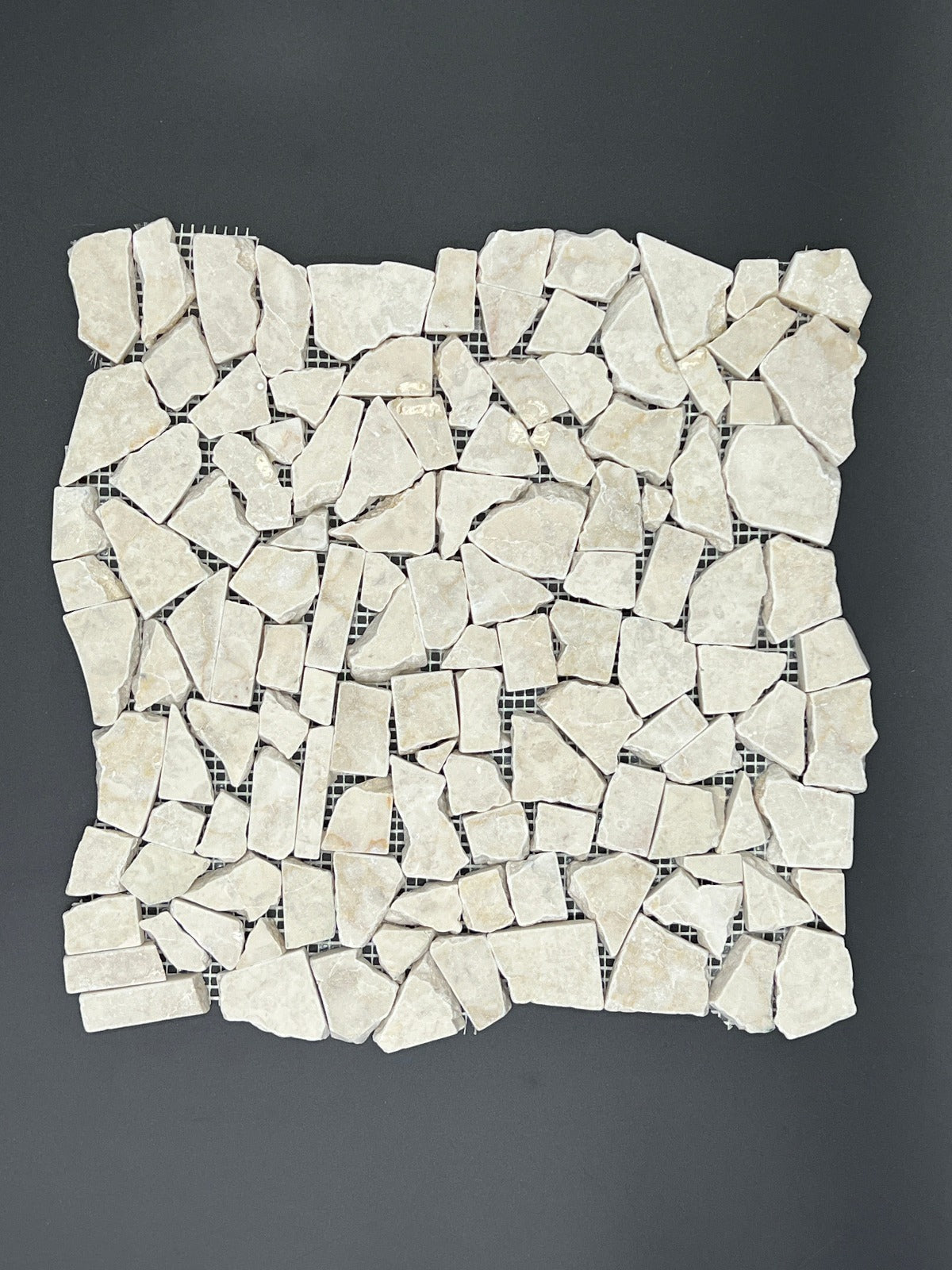 Botticino Beige Marble Flat Pebble / Paledian (Random Broken) Mosaic Tile