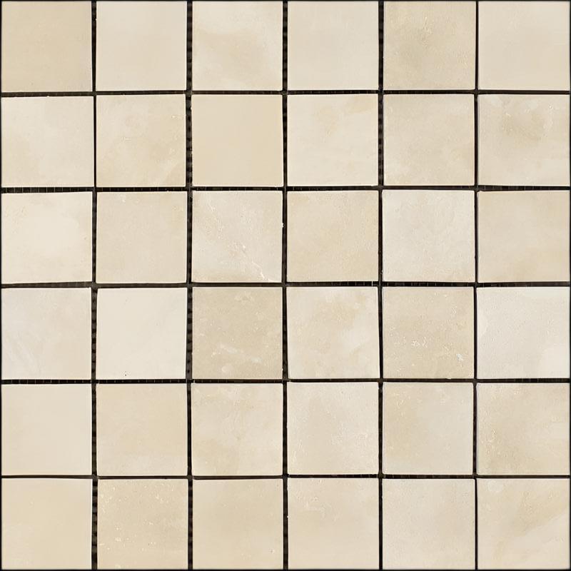 Walnut Travertine 2x2 Filled and Honed Mosaic Tile (Clearance)