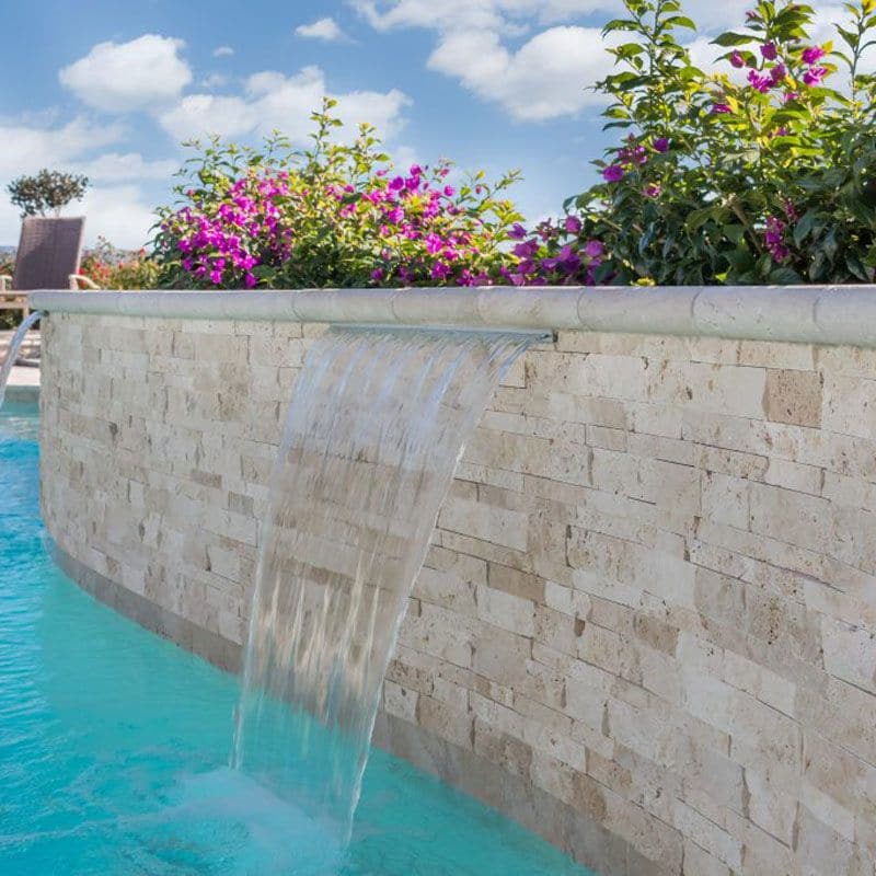 Ivory Travertine 6x24 Stacked Stone Ledger Panel