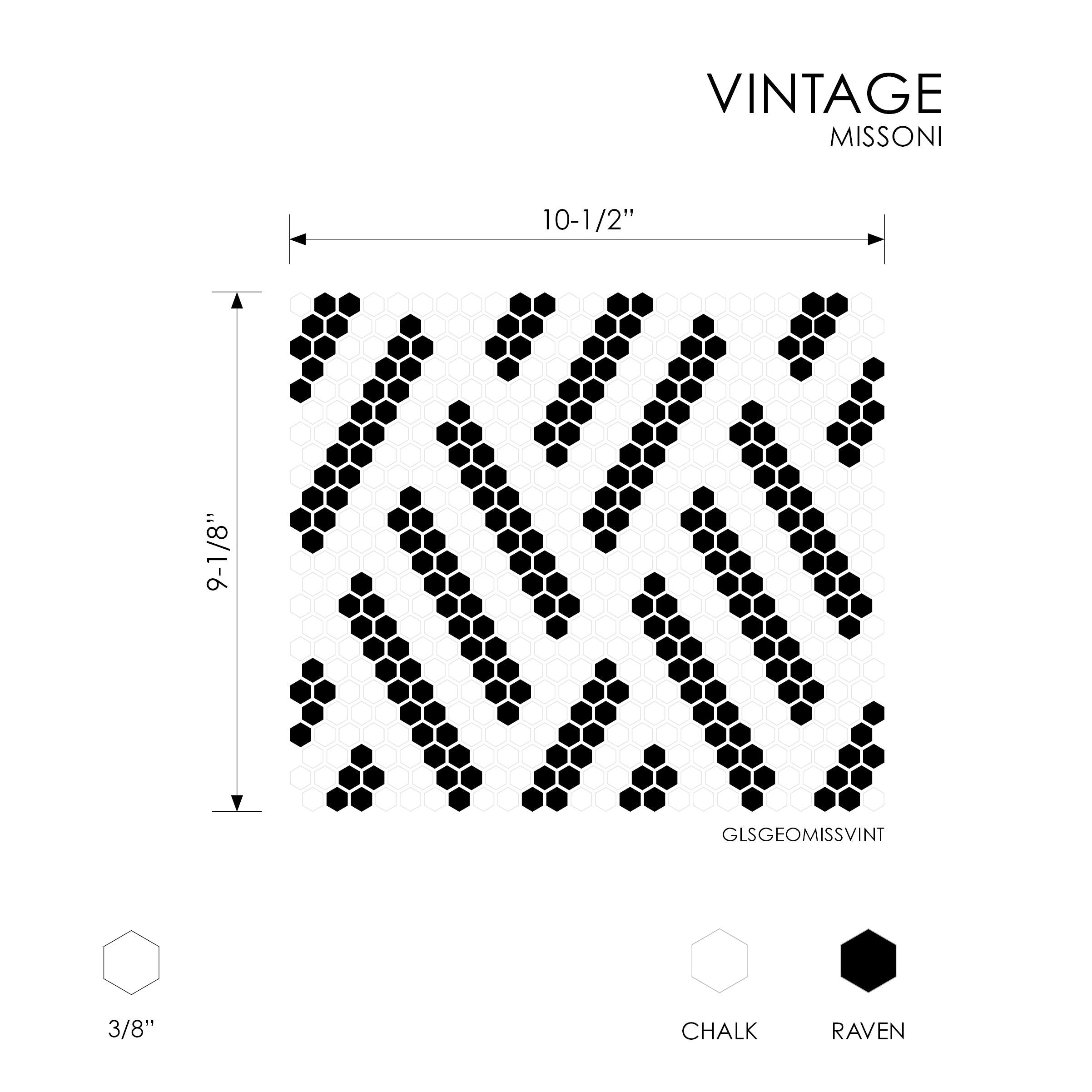 Geometro Missoni Vintage Recycled Glass Mosaic Tile