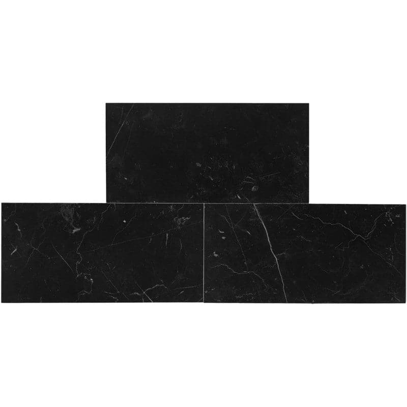 Nero Marquina Marble 12x24 Honed Tile