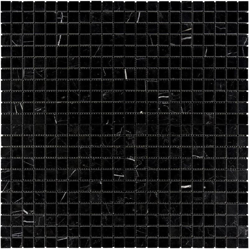 Nero Marquina Marble 1x1 Polished Mosaic Tile