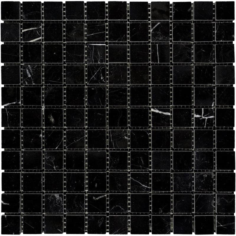 Nero Marquina Marble 1x1 Polished Mosaic Tile