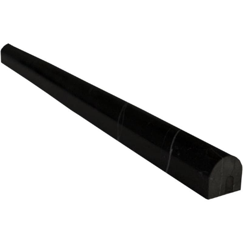 Nero Marquina Marble 3/4 x12 Pencil Liner Polished
