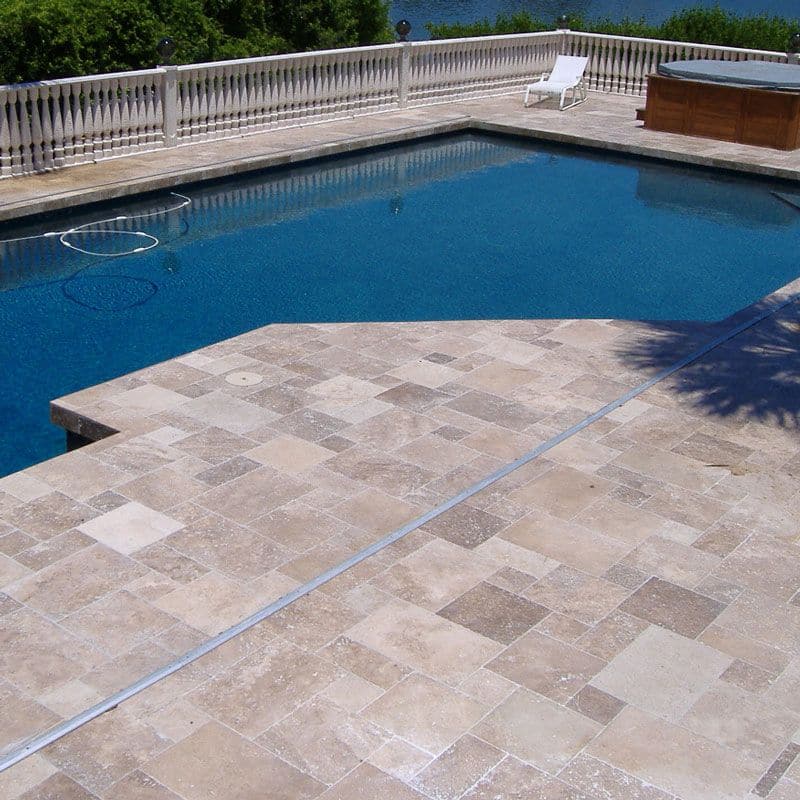 Noce Travertine Paver 3cm Tumbled Versailles Pattern