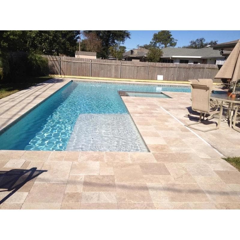 Noce Travertine Paver 3cm Tumbled Versailles Pattern
