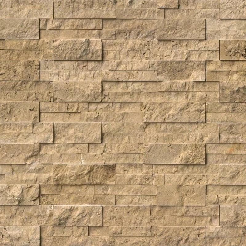 Noce Travertine 6x24 Stacked Stone Ledger Panel
