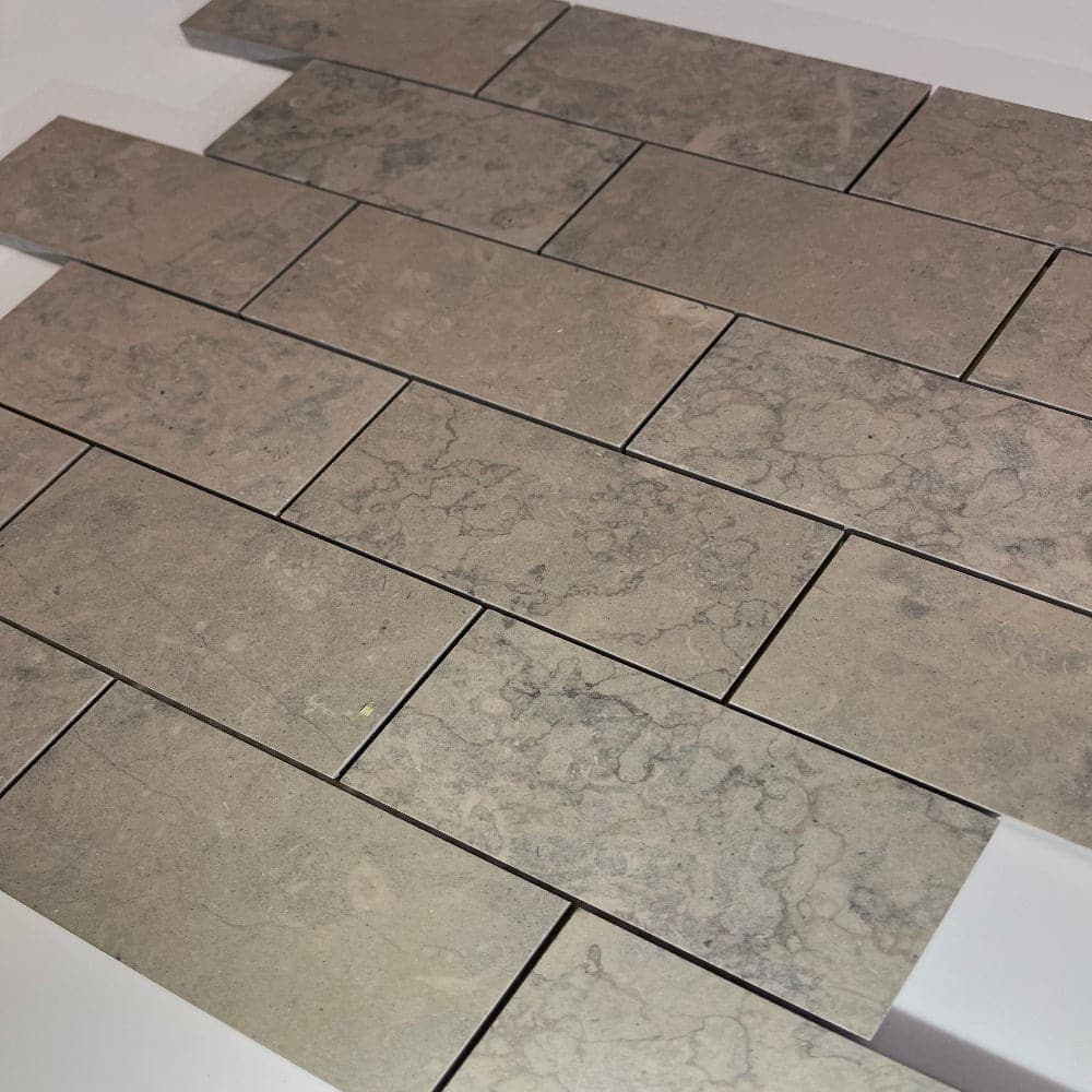 Nova Grey Limestone 2x4 Honed Mosaic Tile (Clearance)