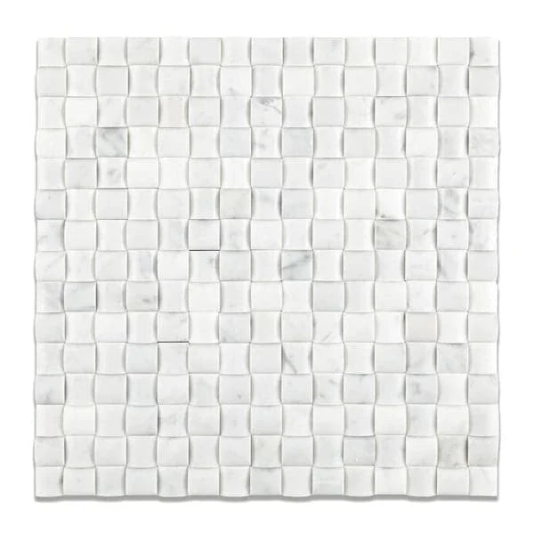Oriental White Marble 3D Pillow Polished Mosaic Tile