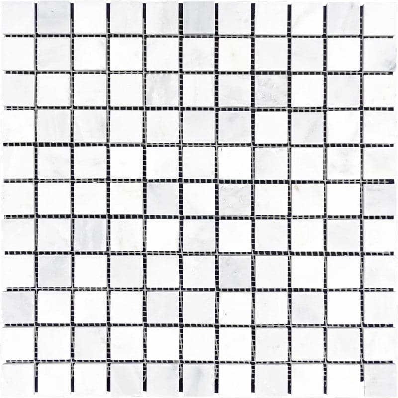 Asian Statuary (Oriental White) Marble 1x1 Polished Mosaic Tile
