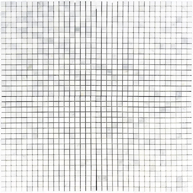 Asian Statuary (Oriental White) Marble 5/8x5/8 Polished Mosaic Tile