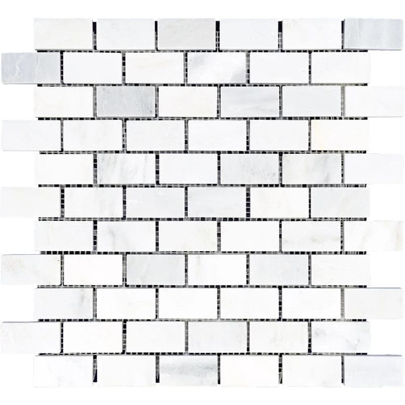 Asian Statuary (Oriental White) Marble 1x2 Polished Mosaic Tile