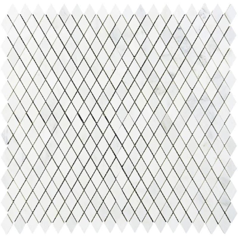 Asian Statuary (Oriental White) Marble 1x2 Diamond Polished Mosaic Tile