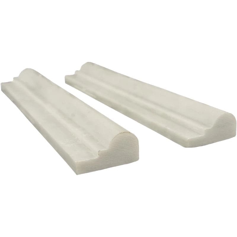 Asian Statuary (Oriental White) Marble 2x12 1 Step Chairrail Polished