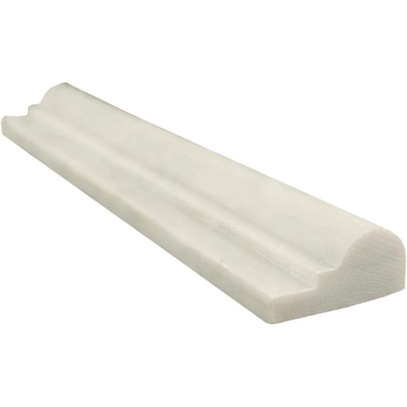 Asian Statuary (Oriental White) Marble 2x12 1 Step Chairrail Polished