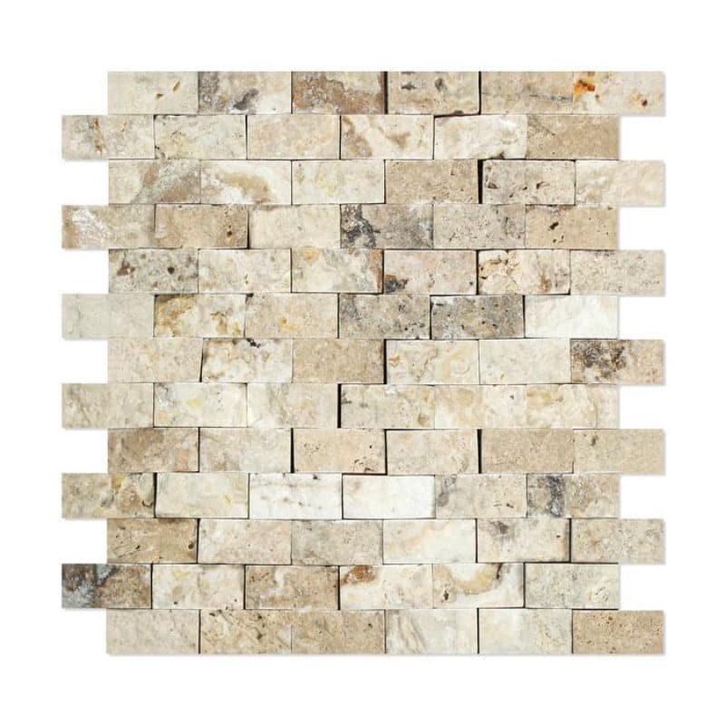 Philadelphia Travertine 1x2 Split Face Mosaic Tile
